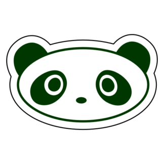 Oval Face Panda Sticker (Dark Green)